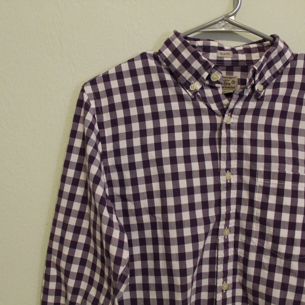 j. crew / collared shirt / purple plaid